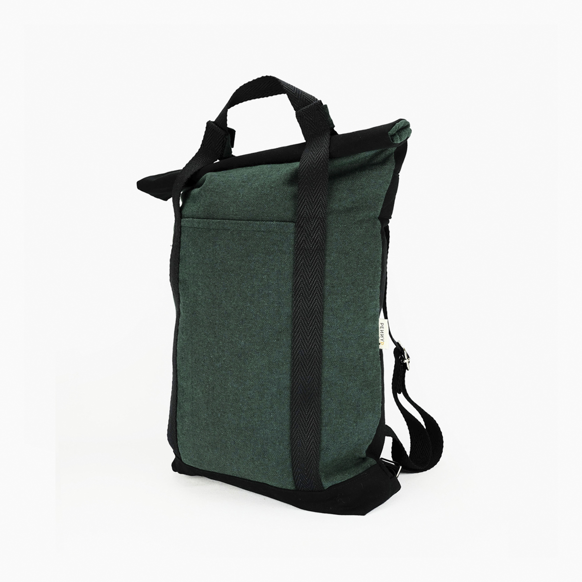 Convertible tote backpack dark green - black straps - PennyP