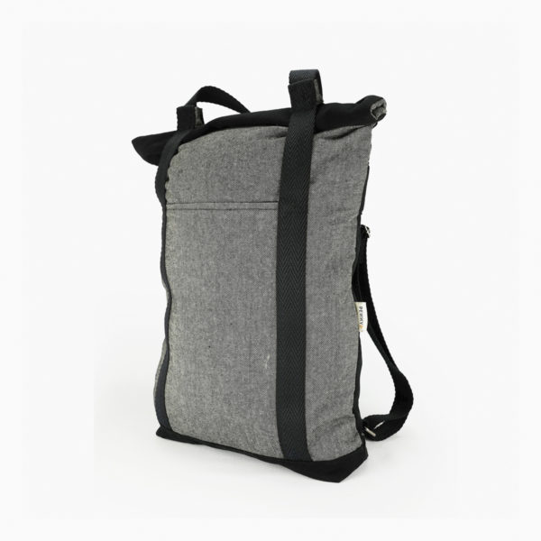 Convertible tote backpack grey - black straps