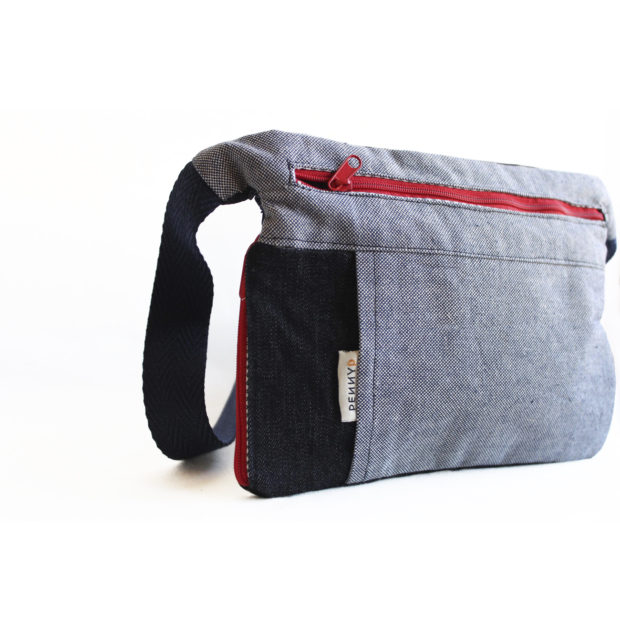 Blue bum bag with water bottle holder