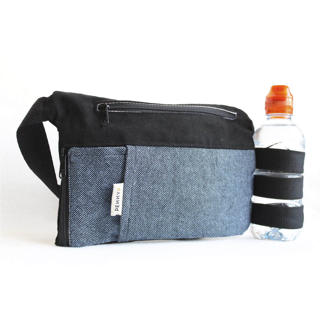 Indigo bum bag with water bottle holder PennyP