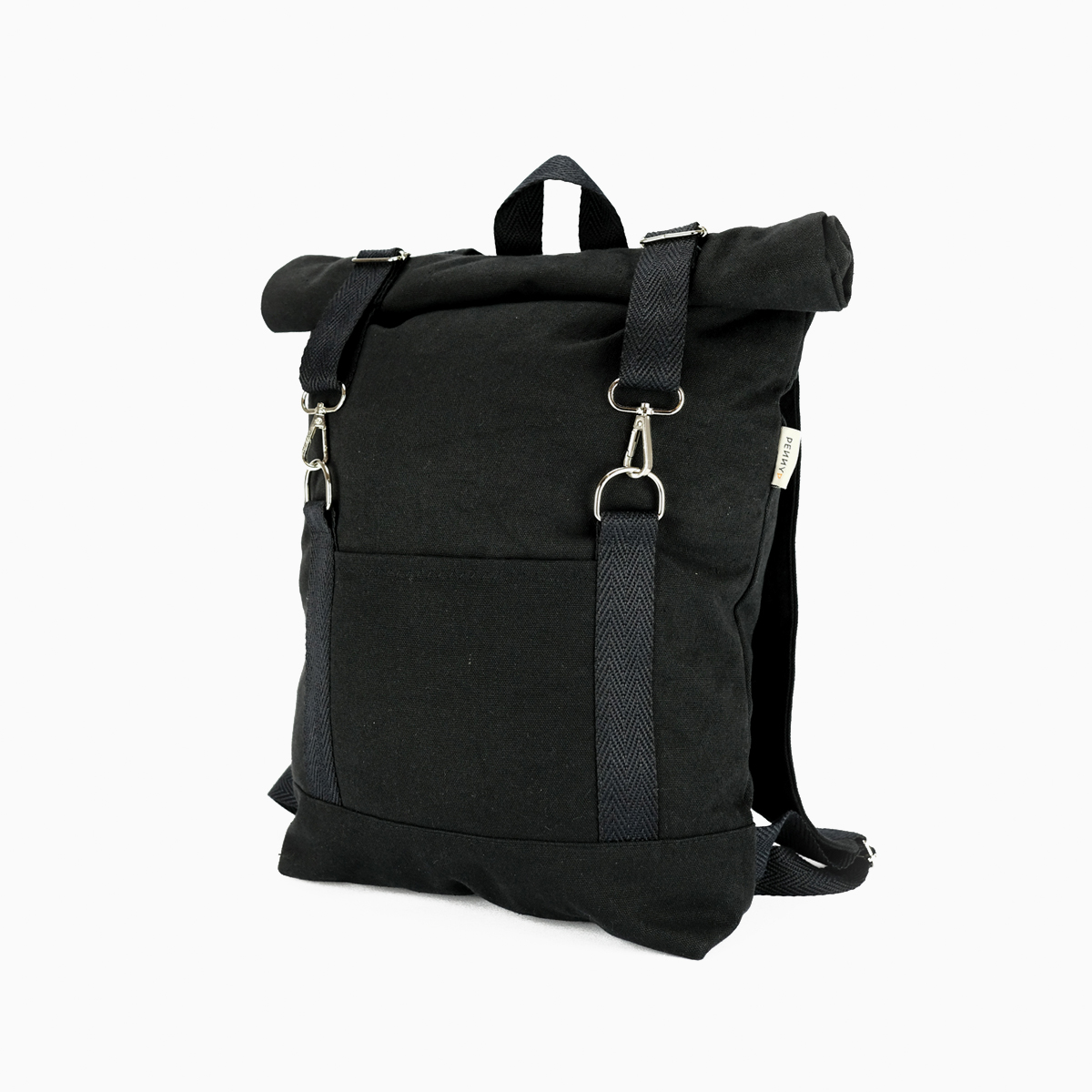 black backpack straps
