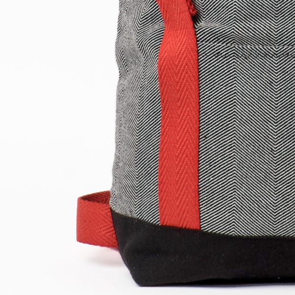 Roll top rucksack herringbone canvas