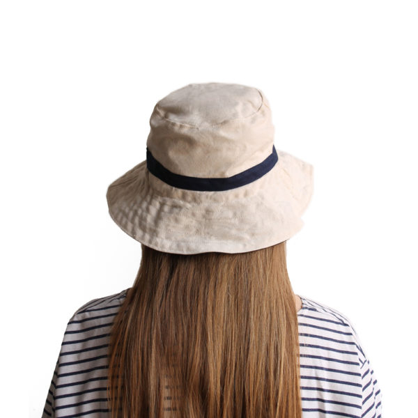 white cotton bucket hat wide brim