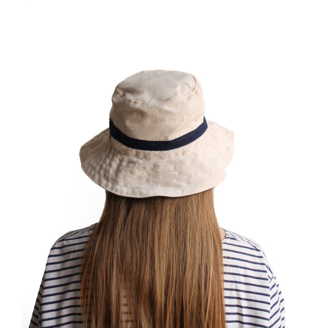 white cotton bucket hat wide brim