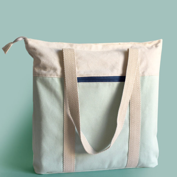 salvia blue tote recycled