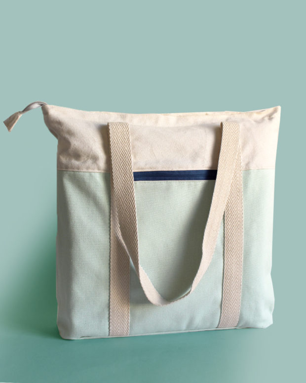 salvia blue tote recycled