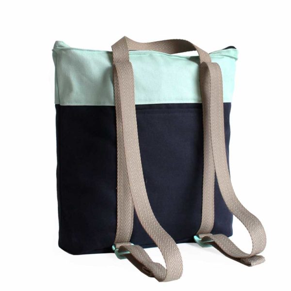 recycled convertible backpack blue mint