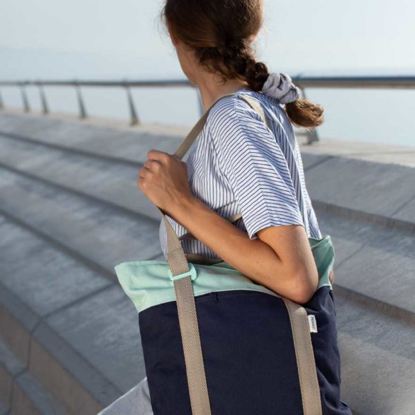 recycled convertible backpack blue mint