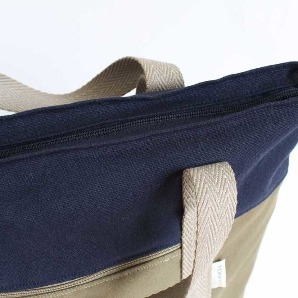 recycled convertible backpack khaki blue