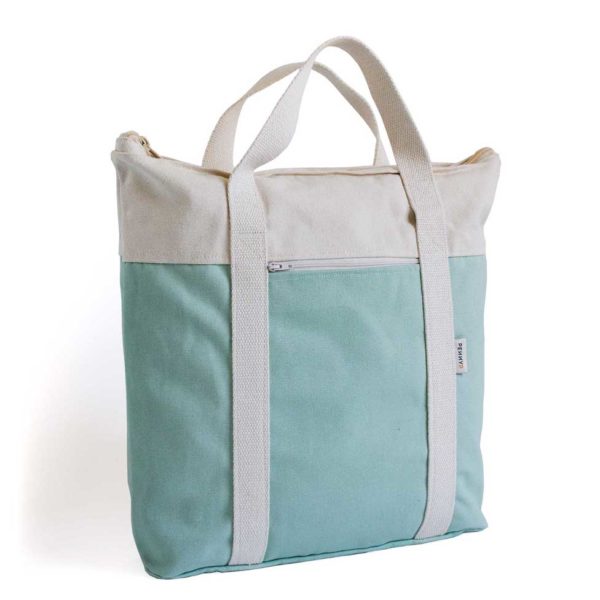 recycled convertible backpack mint ecru