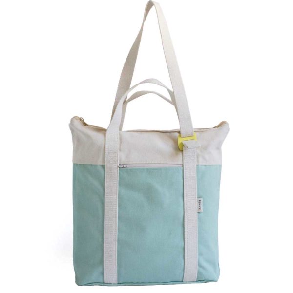 recycled convertible backpack mint ecru