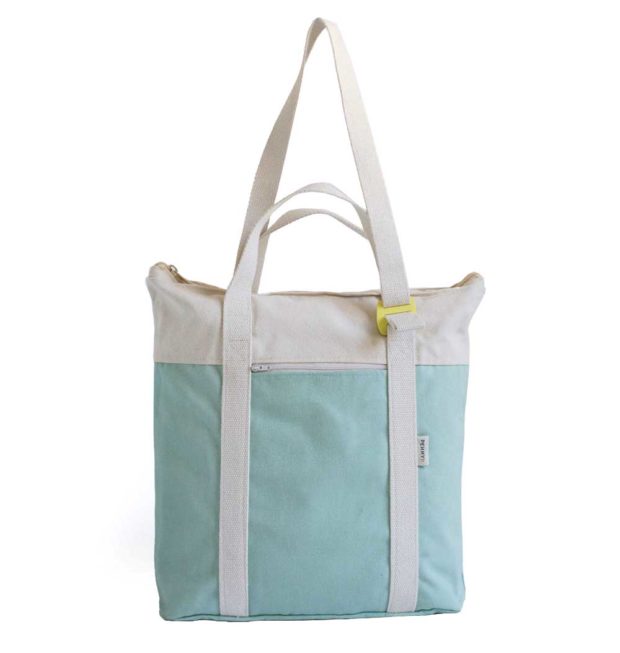 recycled convertible backpack mint ecru